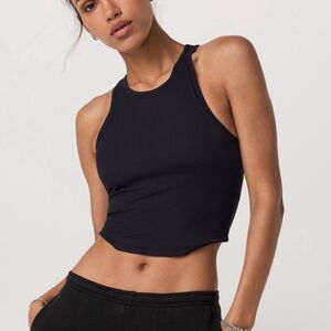 Vuori pylo pose tank top ribbed black size small